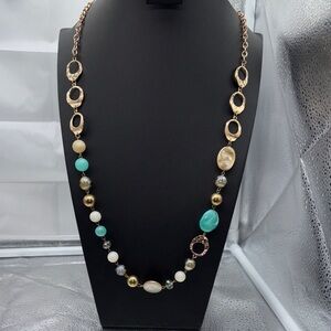 NWT Chic Gold and Turquoise Necklace